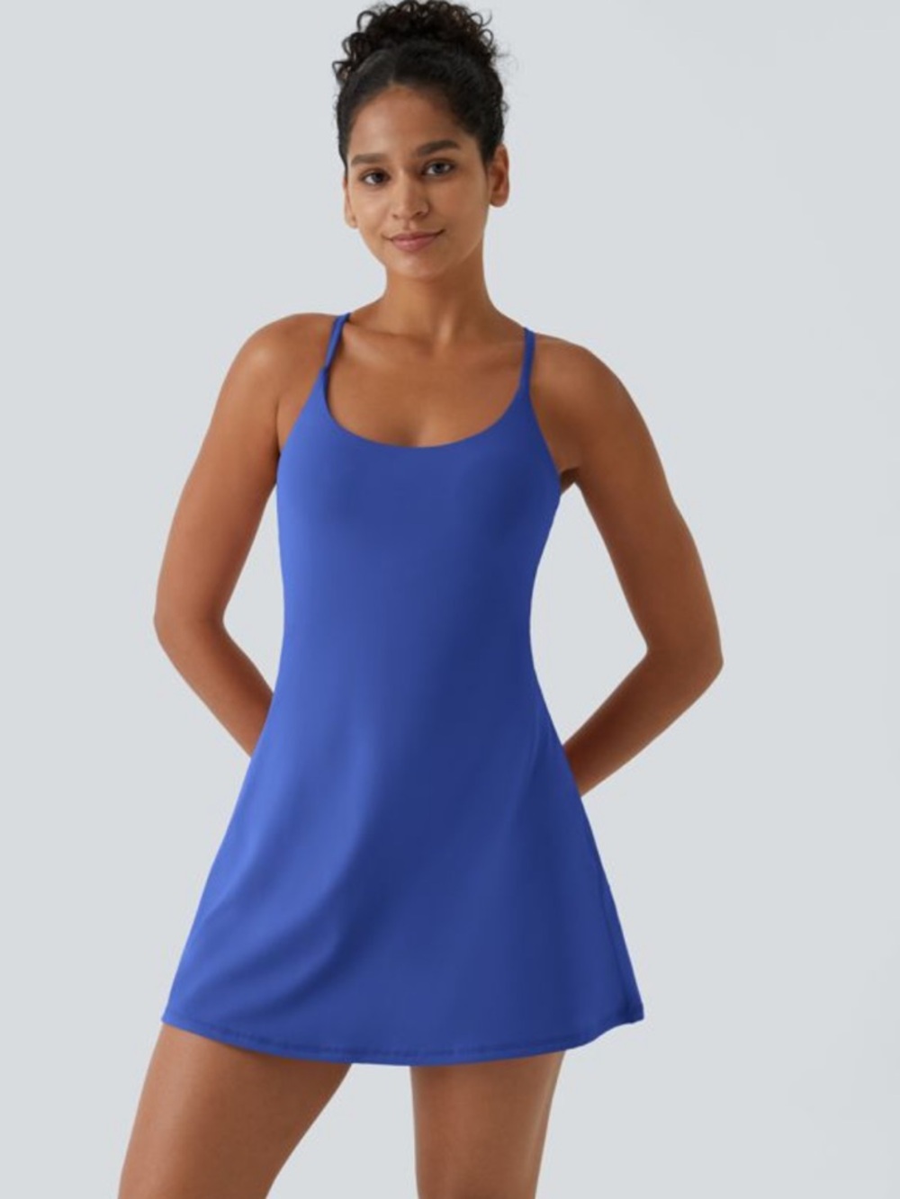 SoftlyZero™ Plush Backless Active Dress-Easy Peezy Lotus Blue Royal Blue tennis